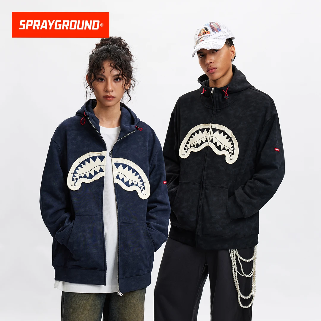 SPRAYGROUND鲨鱼嘴连帽开衫美式休闲潮流秋冬宽松HD WE143301