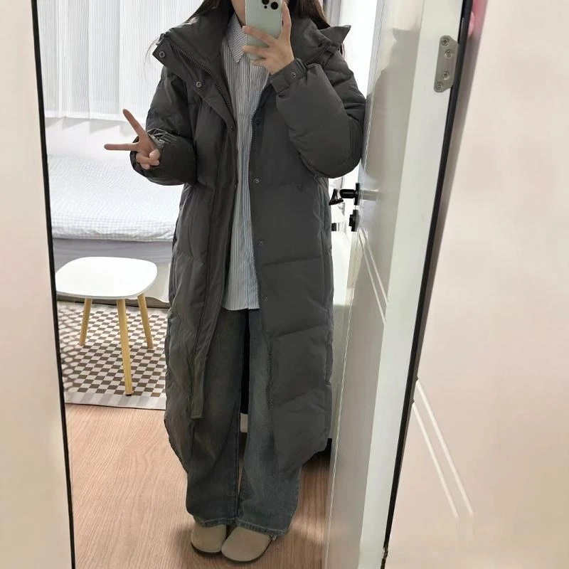 MM明摩秋羽绒服女2025年新款长款过膝高端白鸭绒加厚时尚宽松保暖