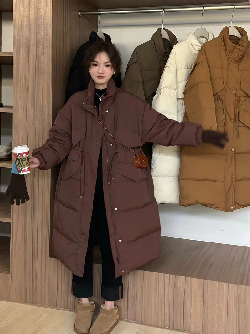 新款韩系羽羽长款休闲外套