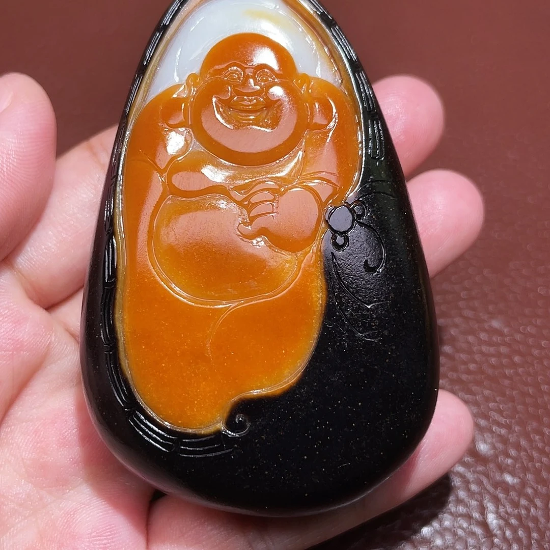 和田玉未镶嵌颈饰心**神