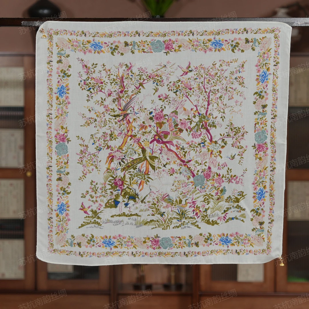 【H54-6莺飞燕舞】2024新款潮流女士复古围巾磁吸气质围脖保暖丝巾