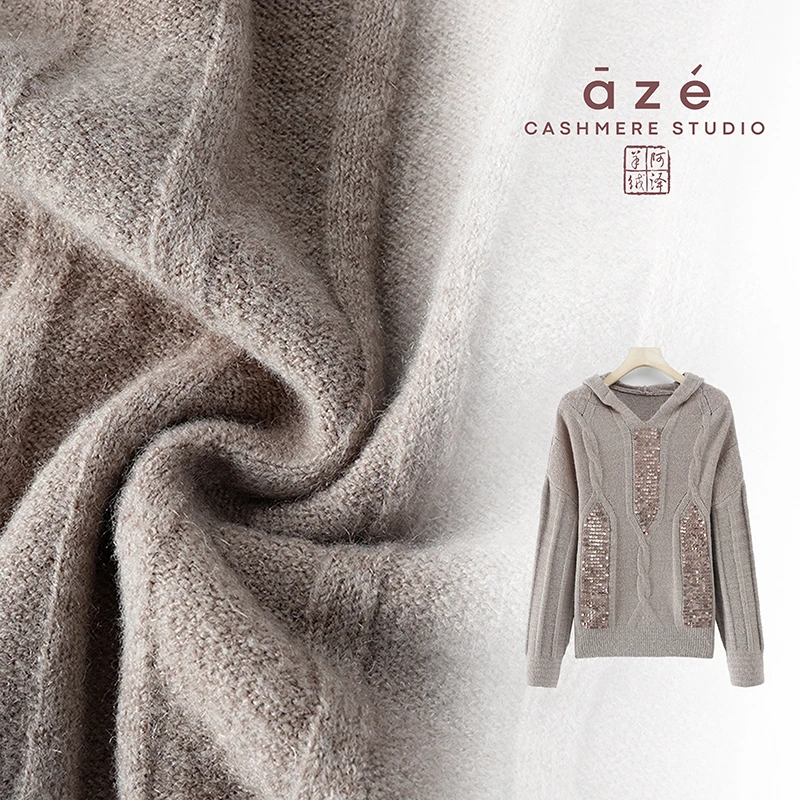 百搭打底宽松圆领重工长袖针织时尚休闲女士连帽秋冬WH-C949