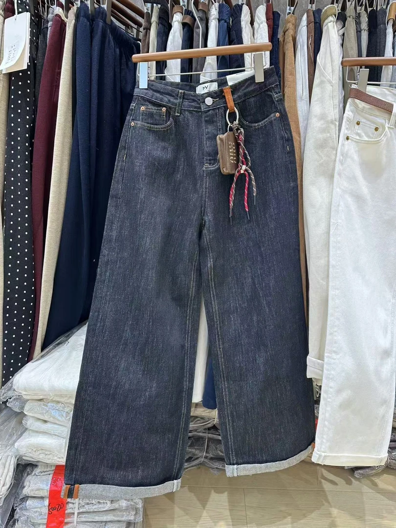 8811-28【MV】黑金休闲阔腿牛仔裤