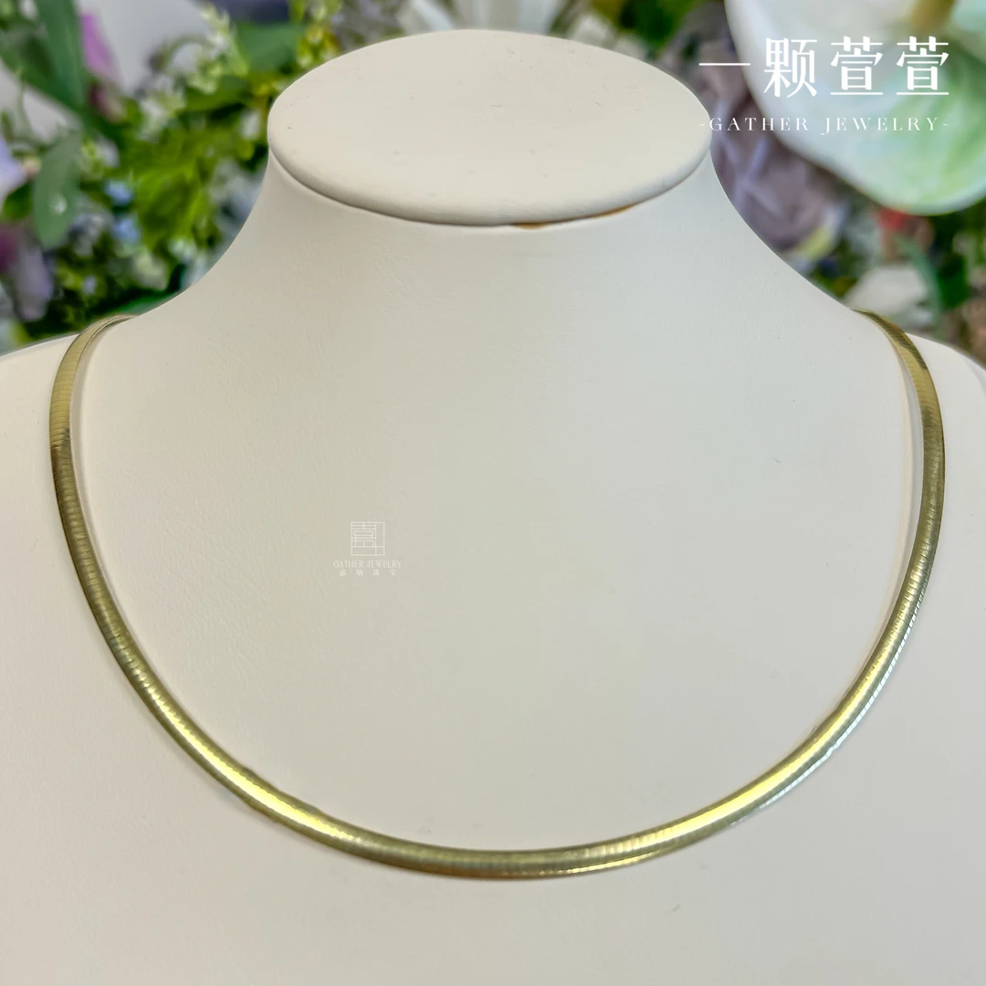 链子925银 【蛇骨链】一颗萱萱素银链子350071简约百搭