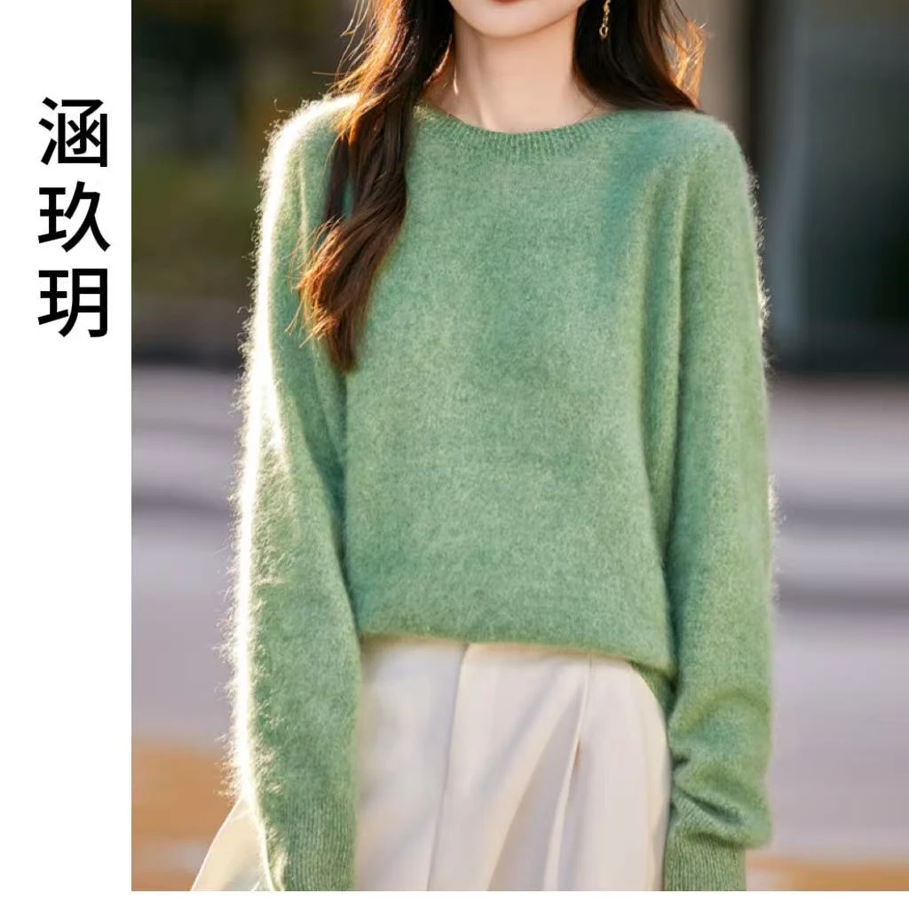 涵玖玥【重磅拉绒】从容自治 柔顺时髦上衣圆领影LM268-花色