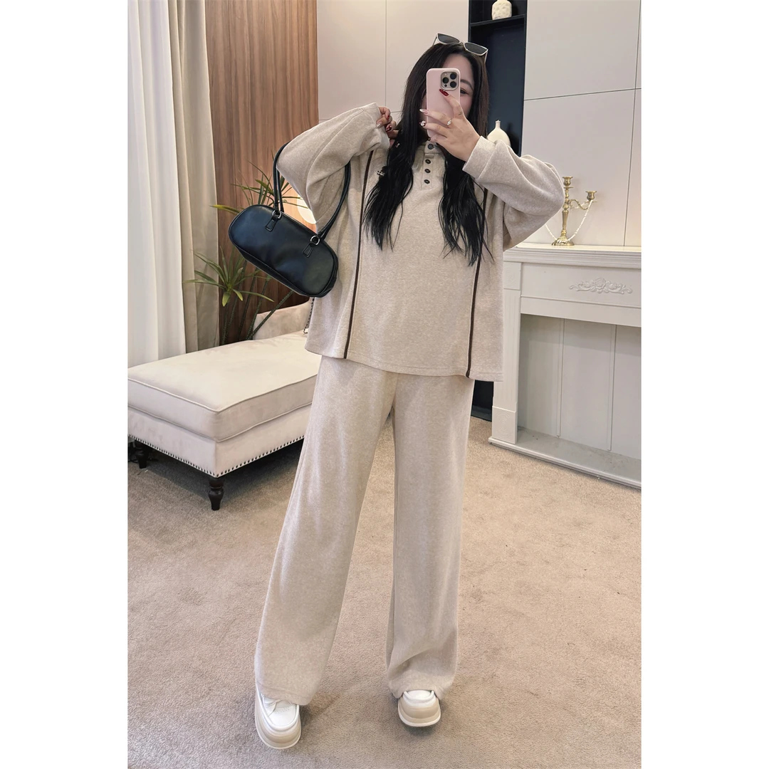 断码捡漏~慵懒开罗/ 质感毛巾布休闲套装18117花契200斤胖mm春季