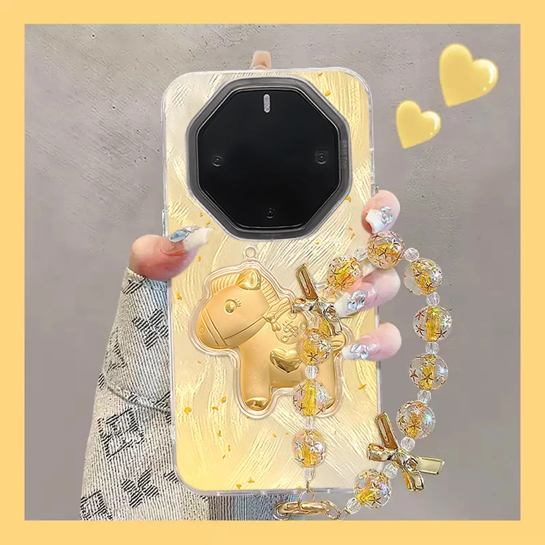 金箔马上有钱适用华为mate70rs非凡大师手机壳马年新款创意全包潮