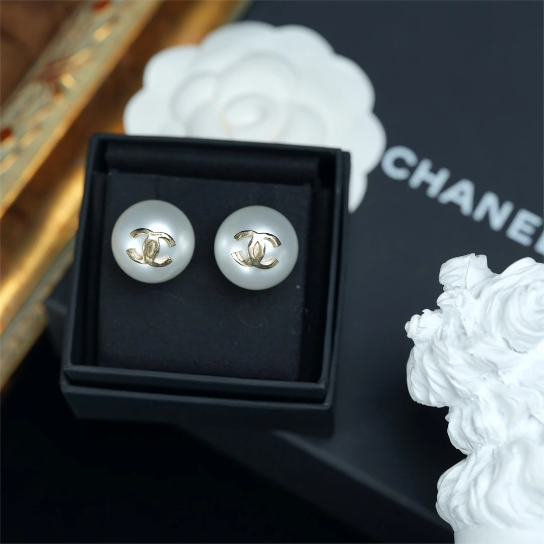 95新 Chanel/香奈儿 柚礼中古/香奈儿胖丁珍珠耳钉LZ511485