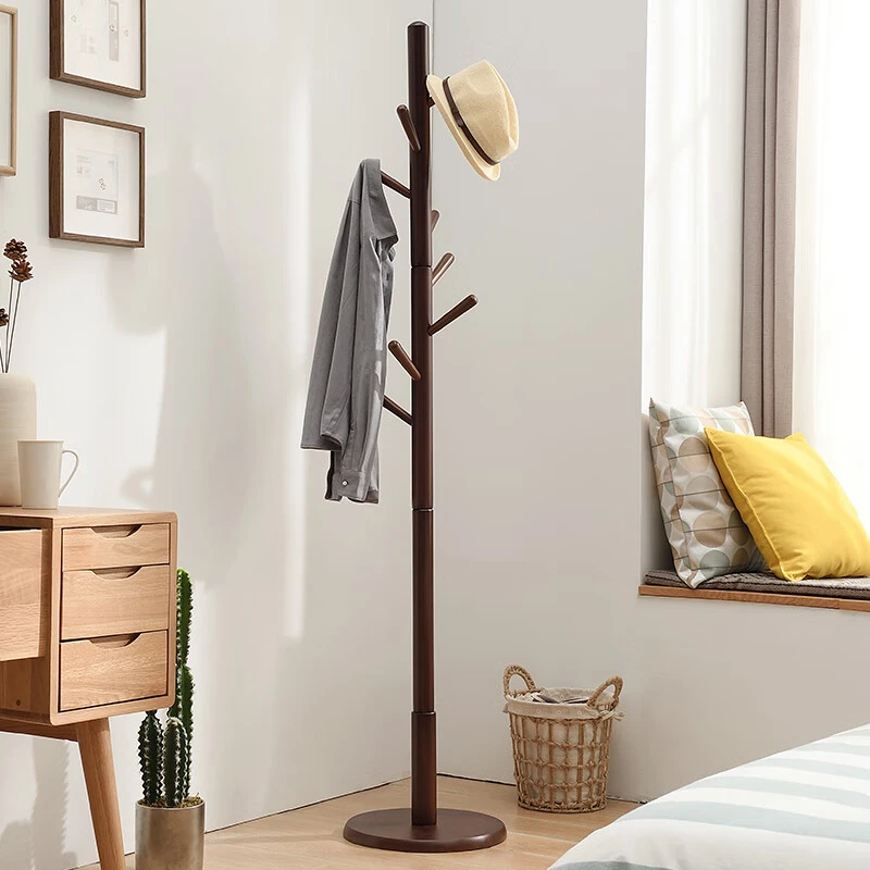 实木衣帽架挂衣架落地衣架创意挂衣杆挂衣钩简易衣服架