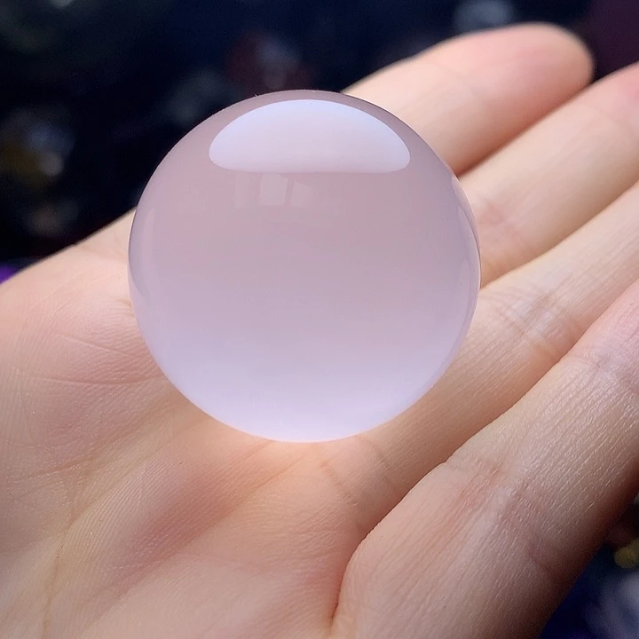 未镶嵌珠宝半成品水晶全净体粉水晶摆件30.3mm