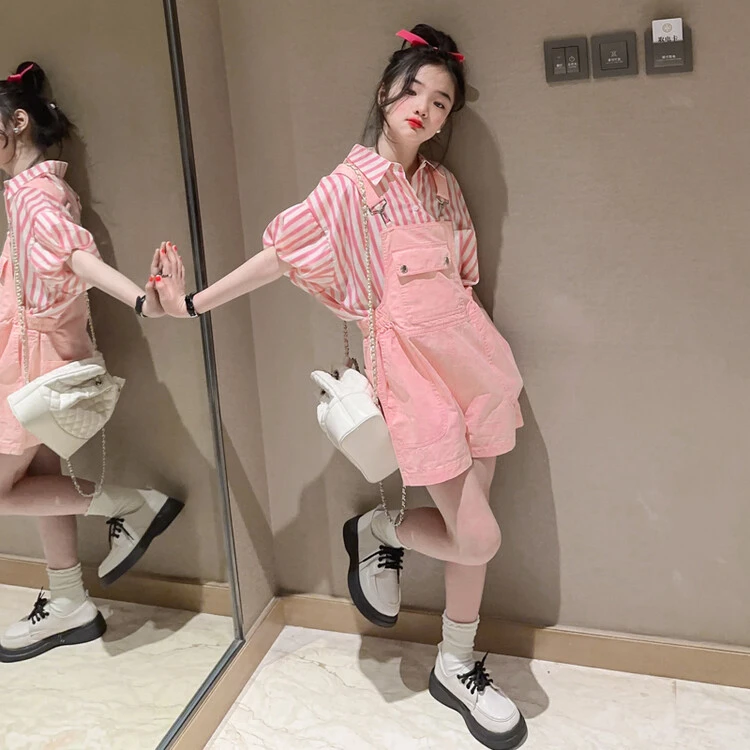 新品巴拉巴拉小童吊带套装2025新款夏季宝宝时尚背心百搭格子短裤