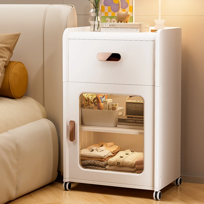 抽屉式收纳柜夹缝储物柜免安装多层客厅零食置物柜卧室床头边柜子
