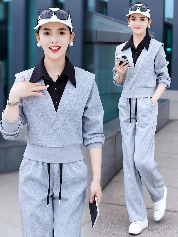 中年爆款时尚休闲运动套装2025春秋新款宽松高端妈妈洋气两件套女