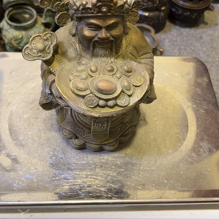 达***)黄铜摆件，文房工艺品摆件