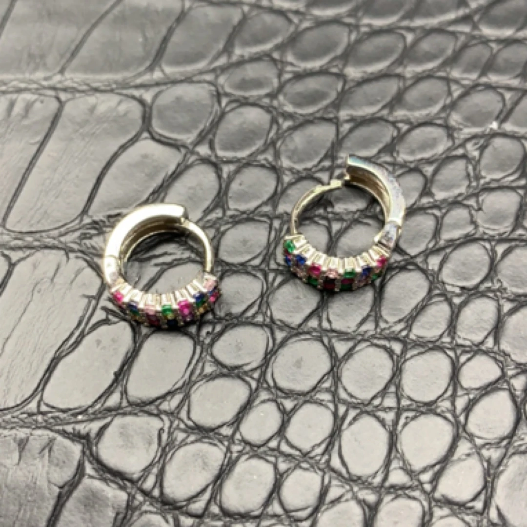 铜合金锆石耳饰 时尚小众百搭耳包耳扣多宝色87复古耳环