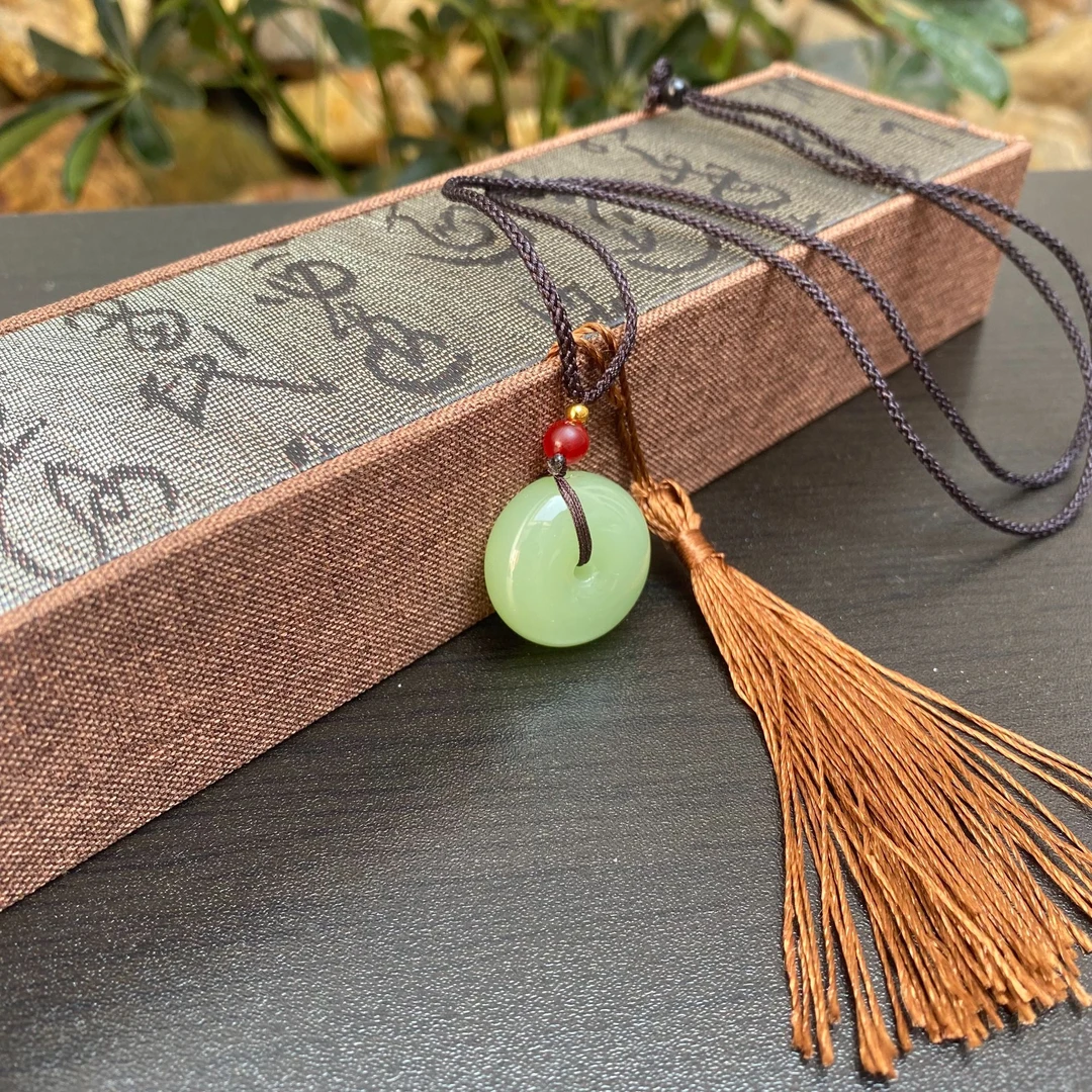 A635湖水绿国风小平安扣精品吊坠