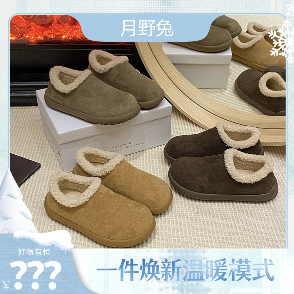 百搭雪地靴休闲风棉鞋纯色潮流风冬季保暖韩版雪地靴