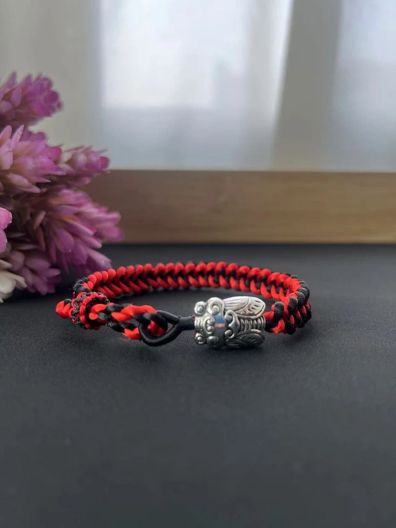 （成品）非金属布艺金榜提名一鸣惊人手绳手工编织情侣款爱心手链