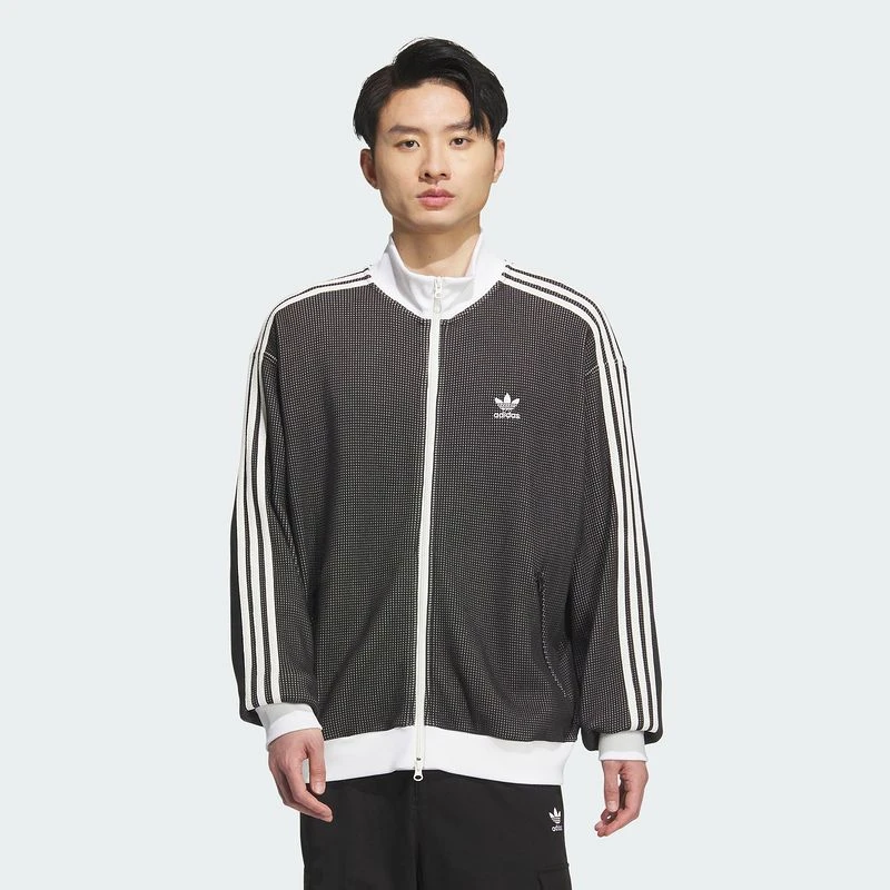 阿迪达斯 （adidas）男子华夫格立领运动宽松夹克外套KC2619