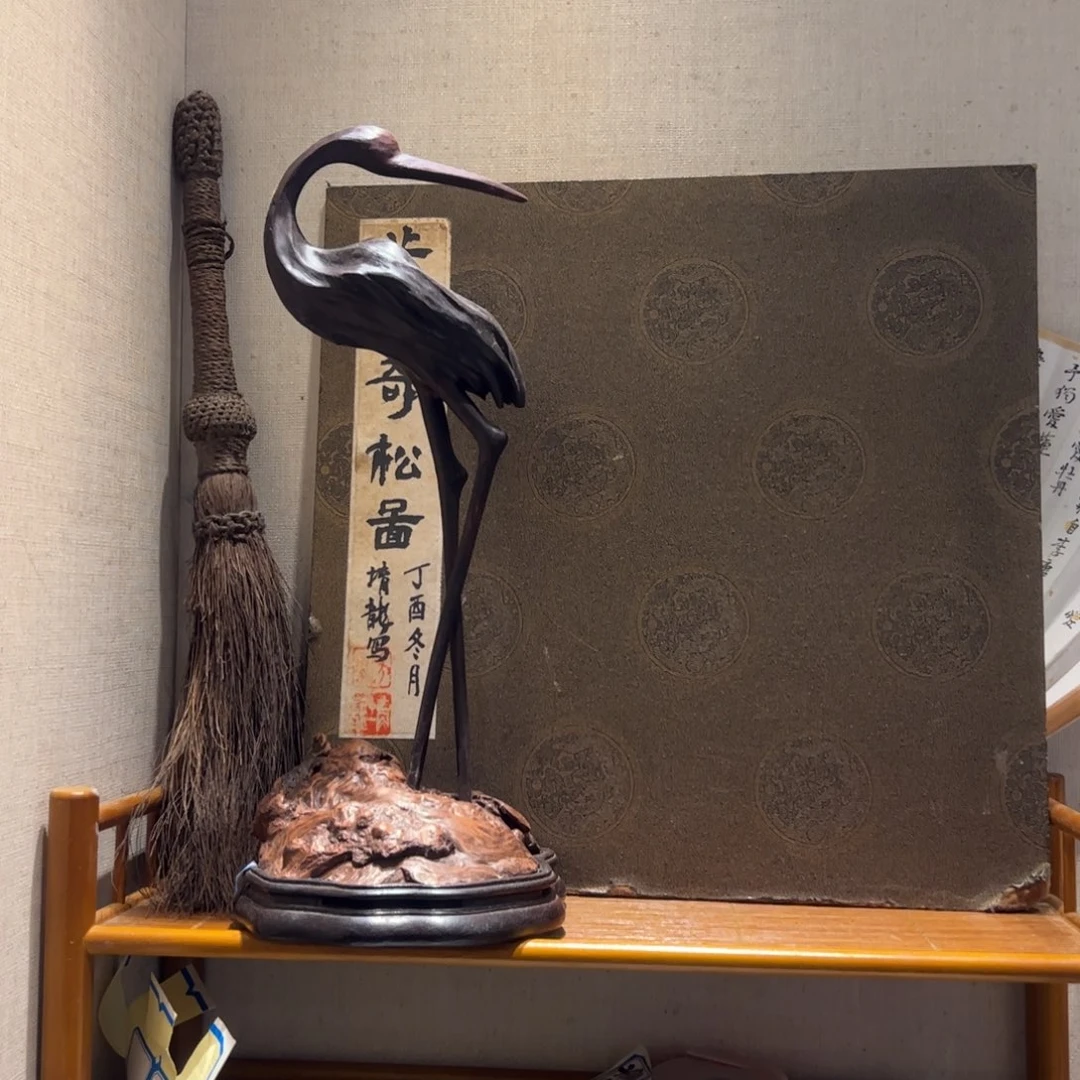 木用****1根雕仙鹤香炉仙鹤