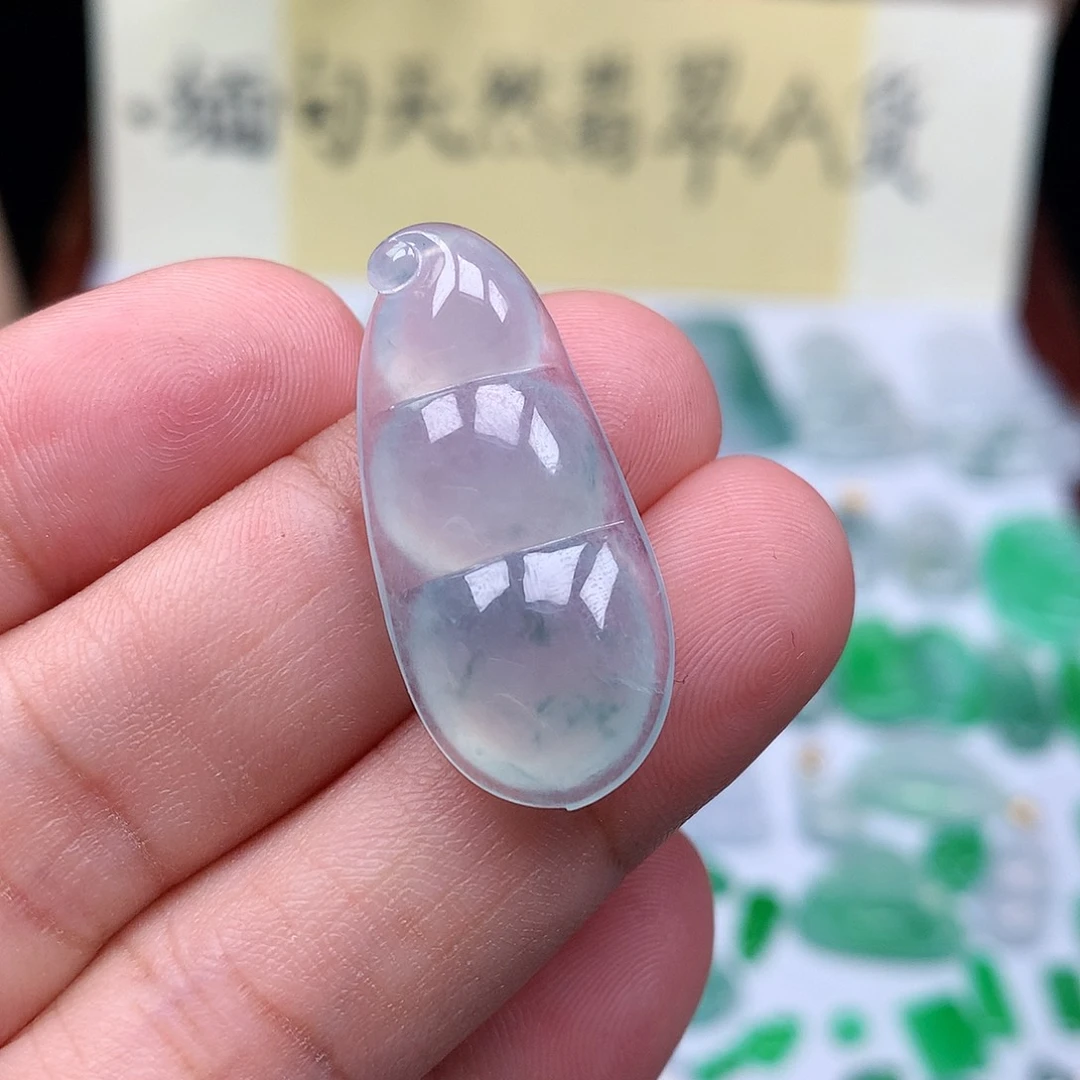 翡翠裸石缅甸天然A货翡翠冰种豆子