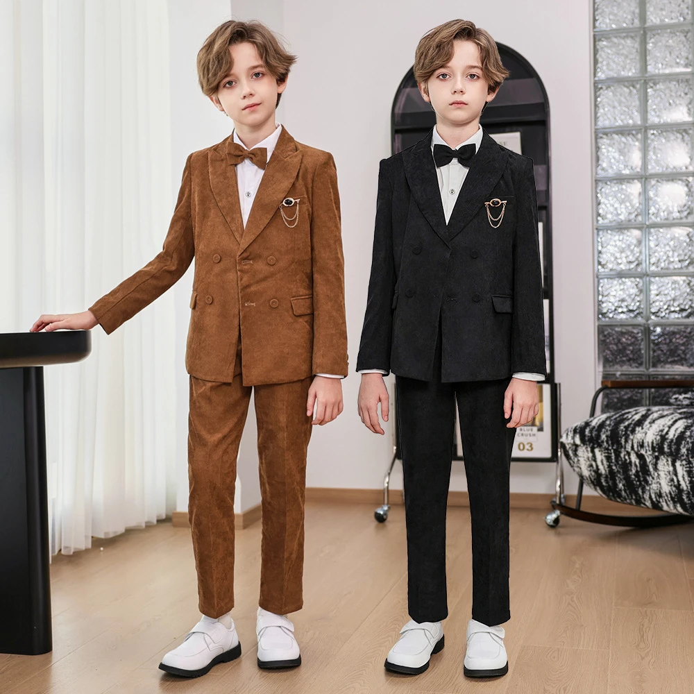 24220儿童西装套装秋冬男童主持演讲钢琴演出服周岁花童礼服