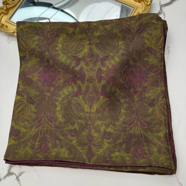 丝纡---柳暗花明  四经绞萝香云纱桑蚕丝135*135围巾披肩