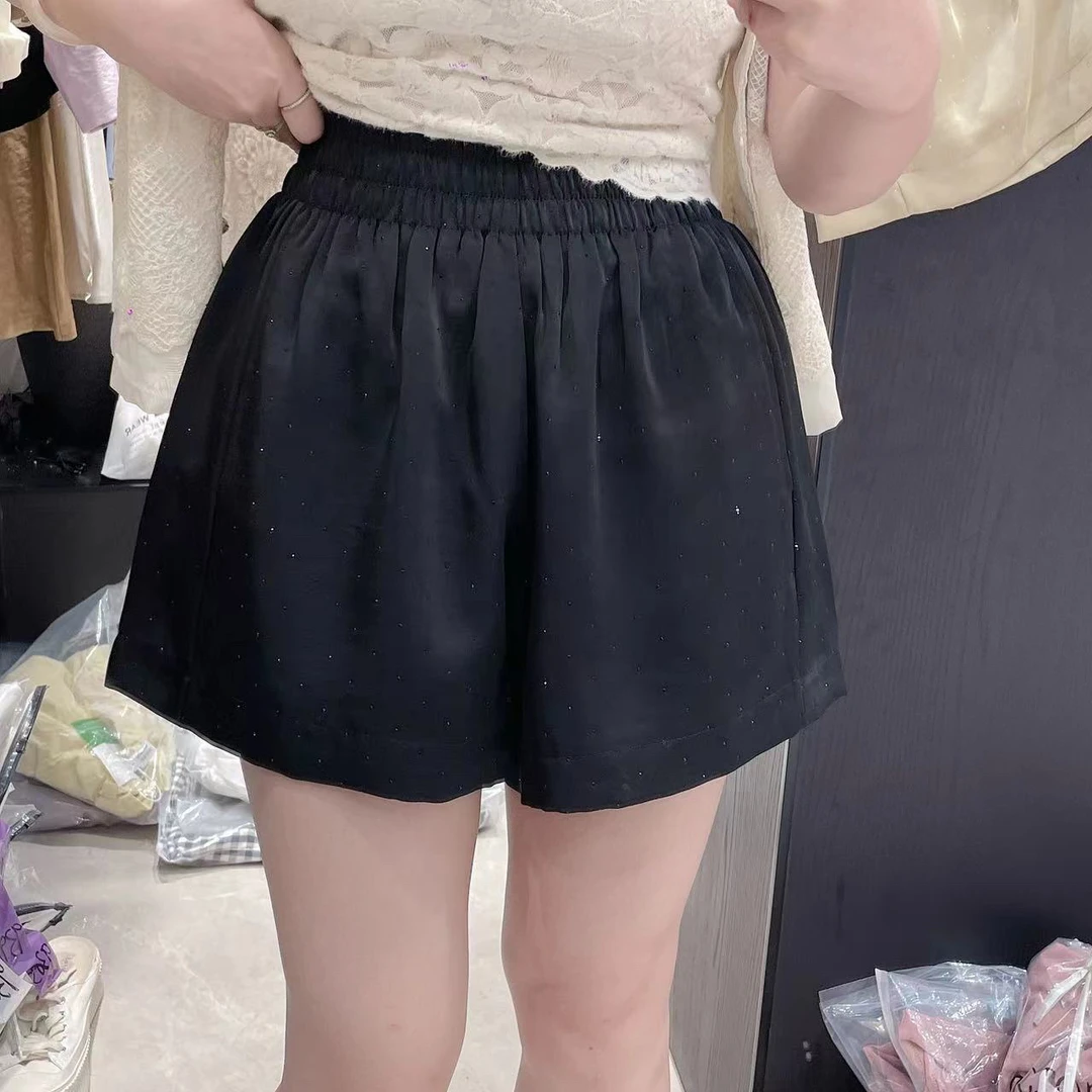 NS「凉城有信」ins夏季网红休闲显瘦高腰百搭带钻短裤