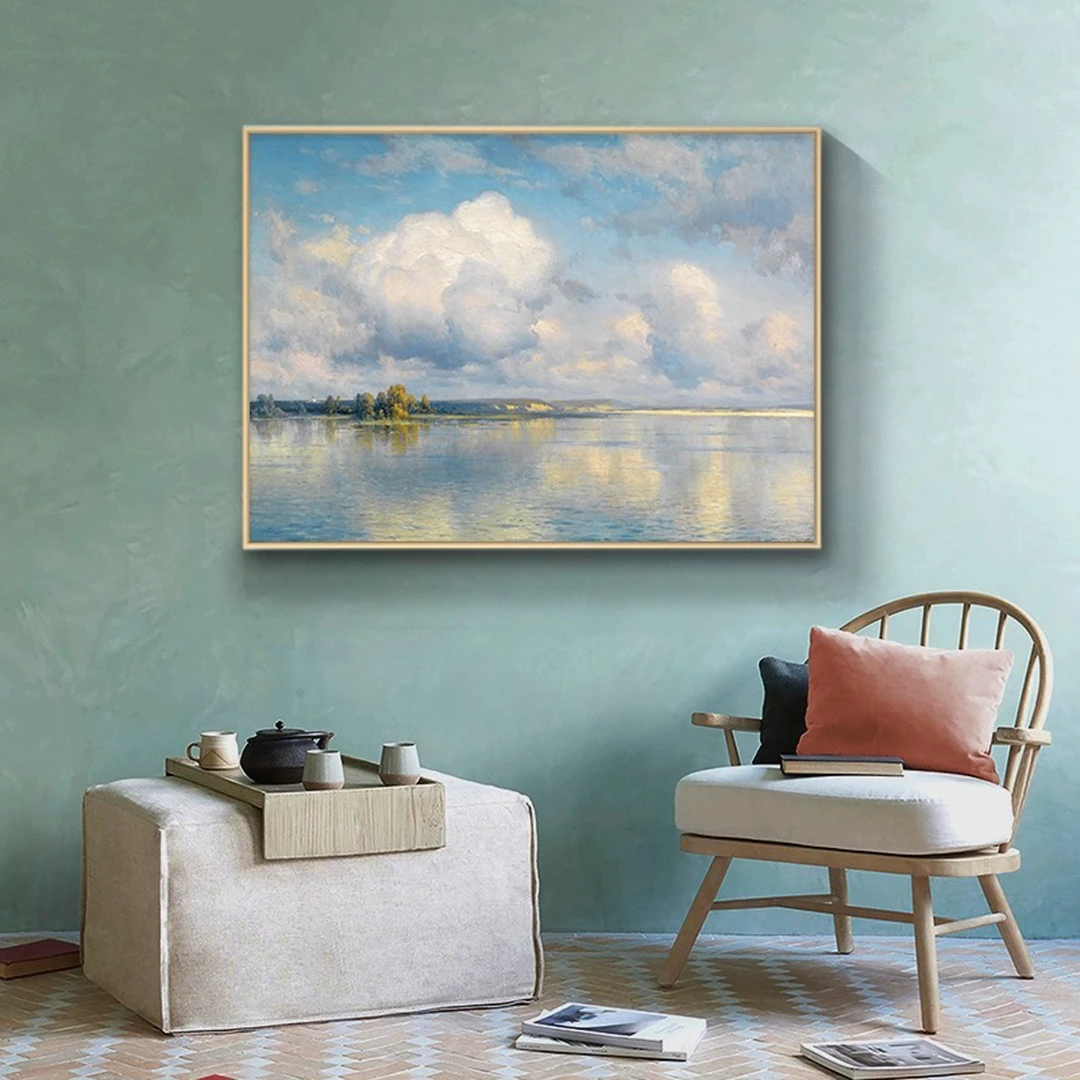 康斯坦丁-天空之境艺术版画现代客厅沙发背景墙装饰画油画纯实木
