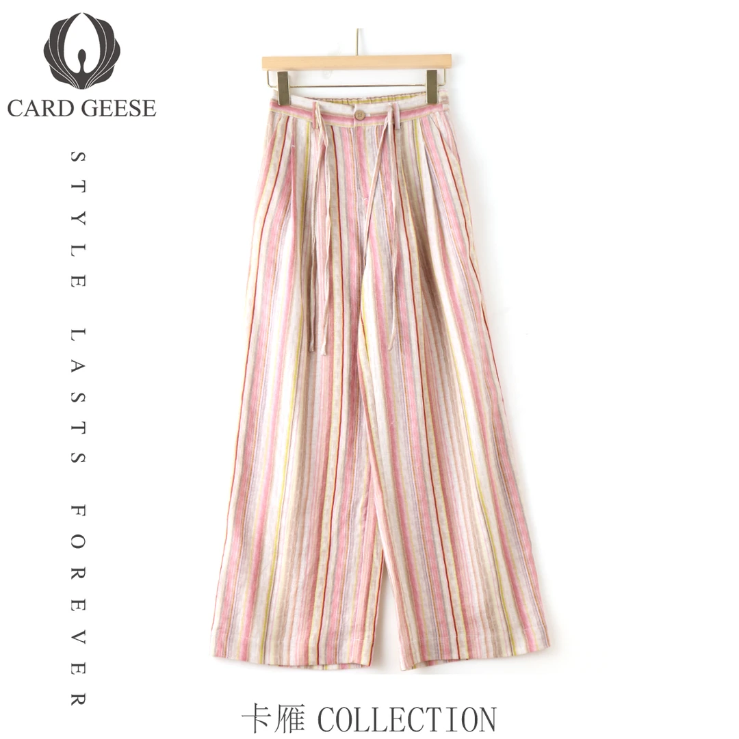 卡雁CARD GEESE25新款亚麻轻奢时尚裤子MYJ2-25S907-514