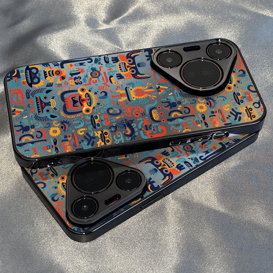 适用华为Pura80pro新款手机壳男女pur70小羊皮满屏怪兽高级感硅胶