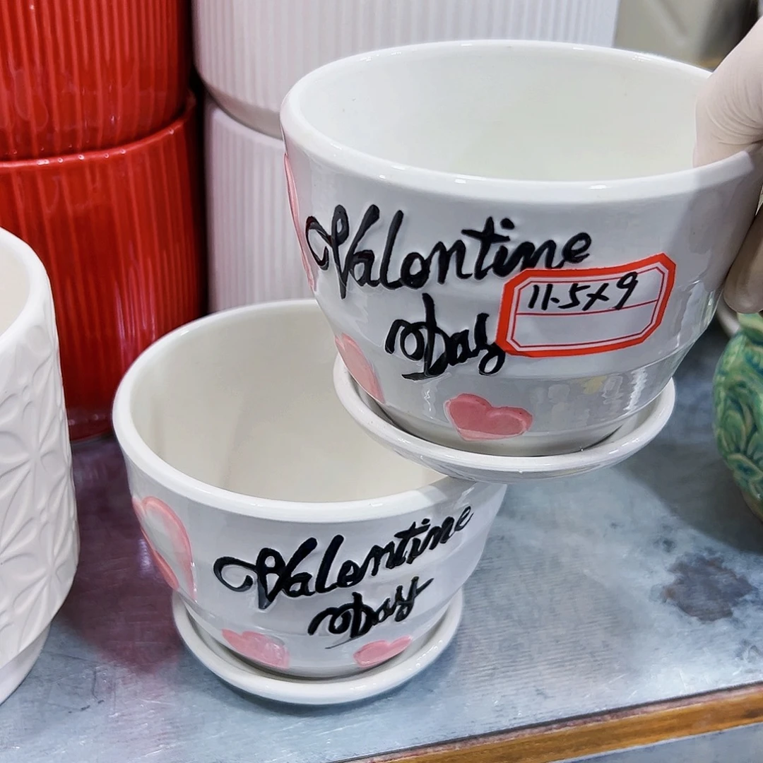 外贸尾单陶瓷花盆凑单10米包邮