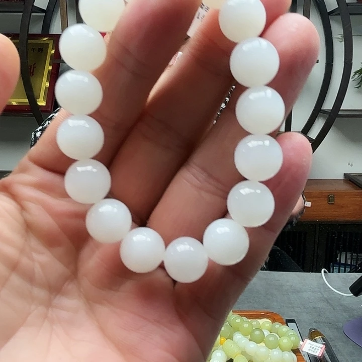 和田玉未镶嵌手链于阗卡12