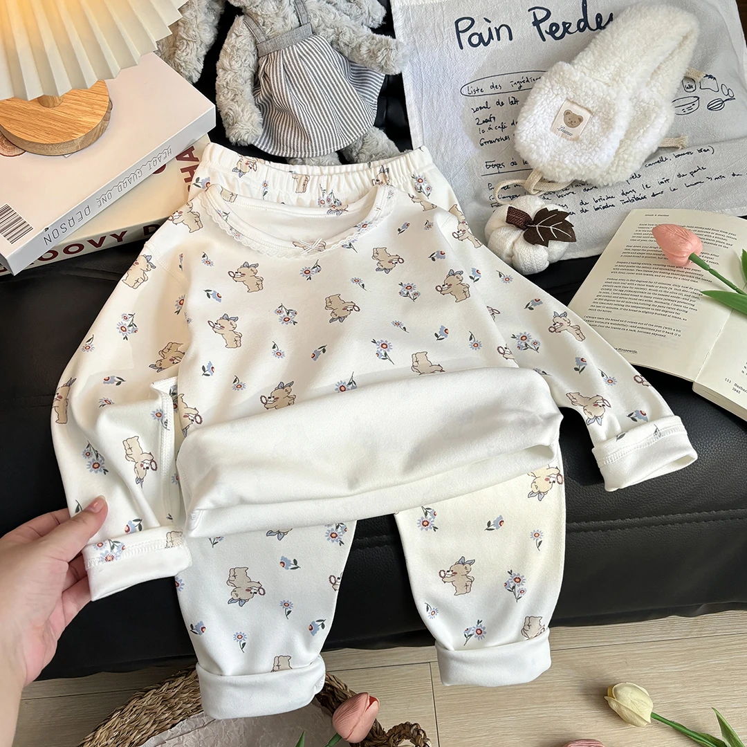 儿童内衣套装秋冬新款男女童卡通无骨睡衣宝宝保暖秋衣秋裤家居服