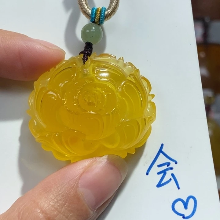 定制琥珀未镶嵌琥珀蜜蜡吊坠项链