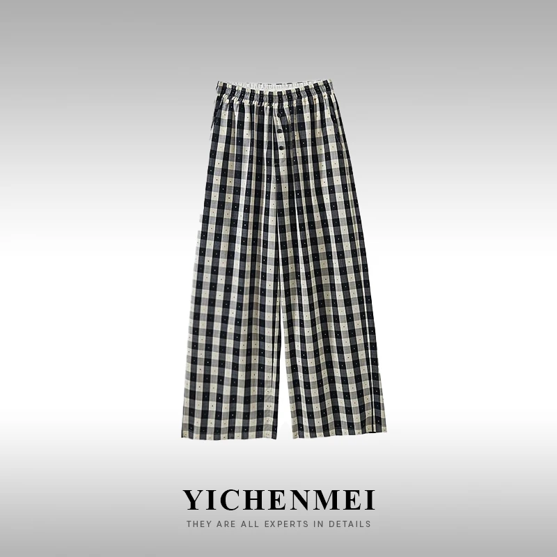 【YN-8025】2025夏季彩点格纹凉凉裤