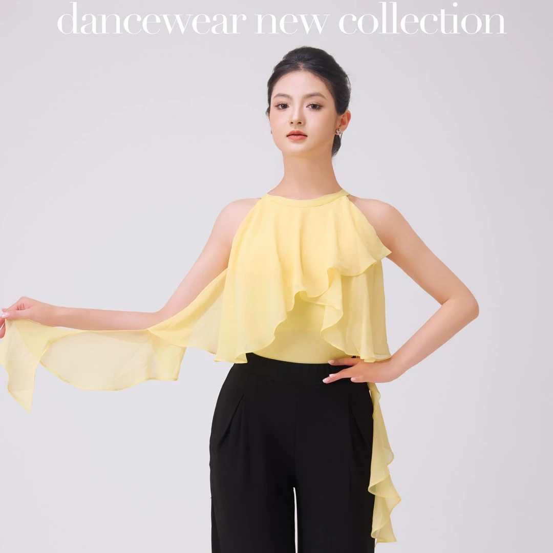 T&MDancewear｜夏日私语｜摩登舞服圆领无袖连体国标舞上衣新款