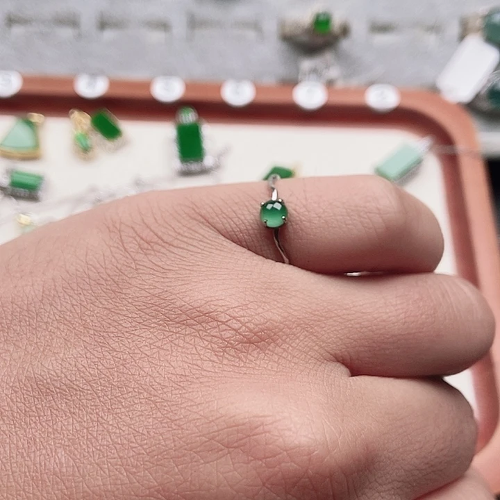 翡翠银S925镶嵌戒指