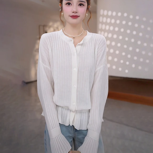 2025新款今年流行爆款气质收腰针织开衫女士秋季时尚显瘦长袖上衣