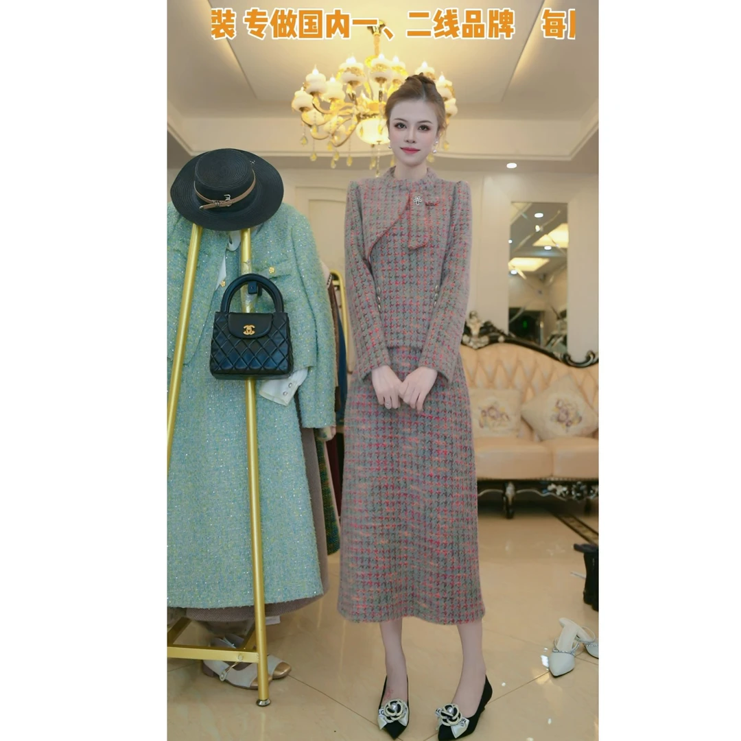 梦想服饰连衣裙女遮肉2024秋冬新款时尚气质显瘦5031