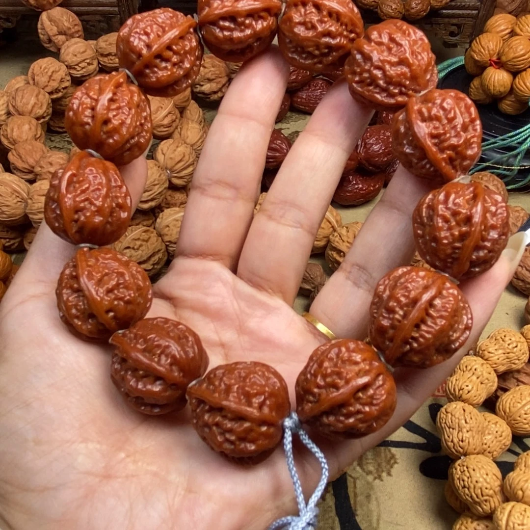 文玩核桃吊坠火焰纹八棱文玩核桃