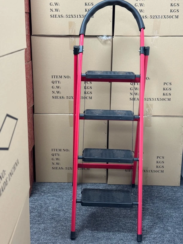 家用加固红色四步梯