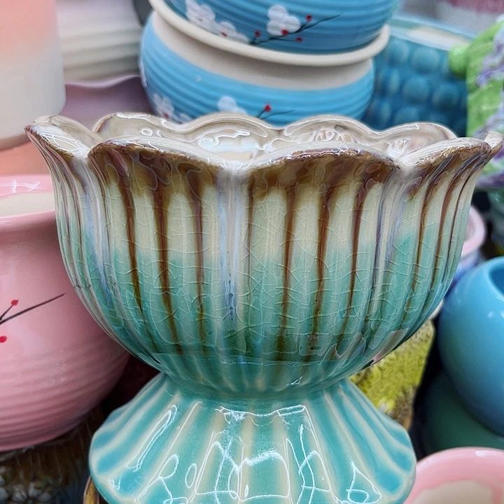 多肉绿植陶瓷花盆9.9包邮，有孔