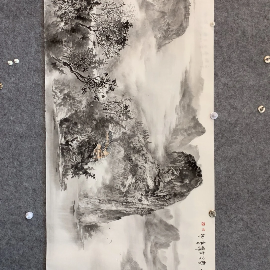 一***佛国画山水作品写意