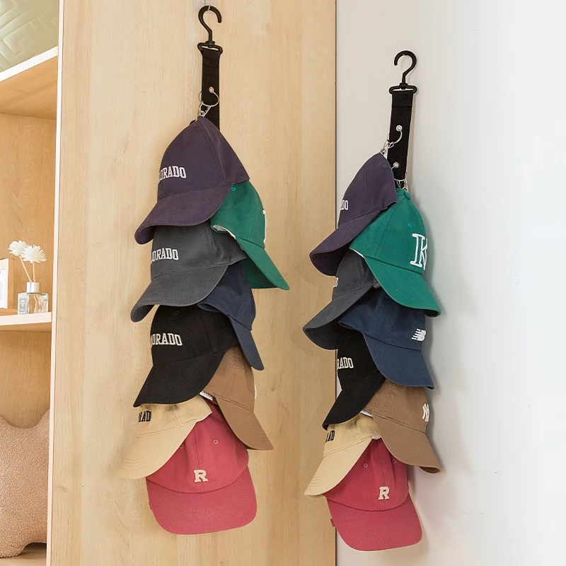 帽子收纳神器家用门后墙上多功能衣帽挂钩衣柜挂鸭舌棒球帽置物架