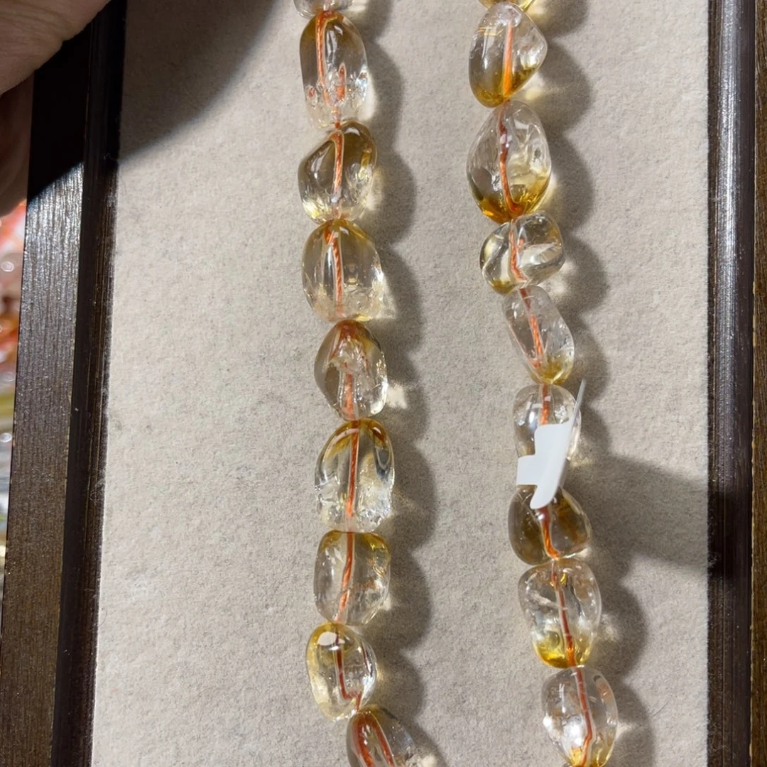 烟晶手链银S925镶嵌天然水晶随形卡10➕