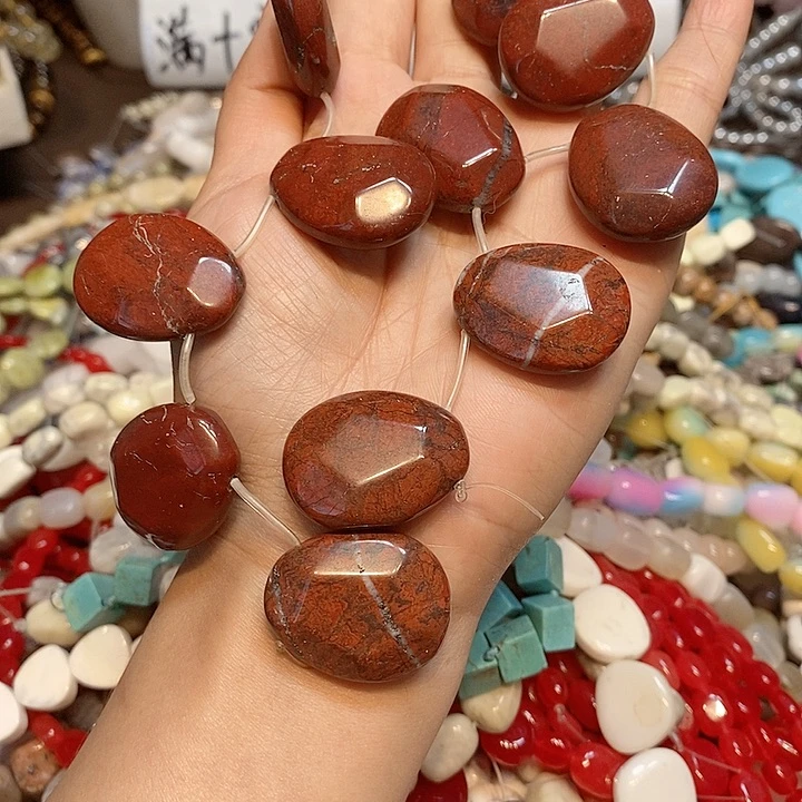 玛瑙/玉髓散珠天然红石一条