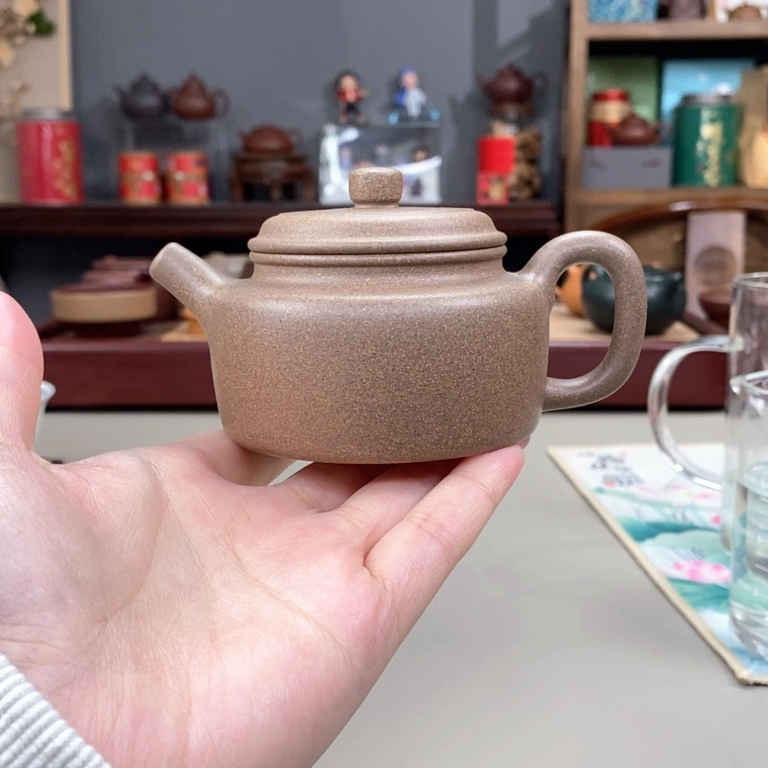 紫砂茶壶黄降坡高温半手德钟160cc