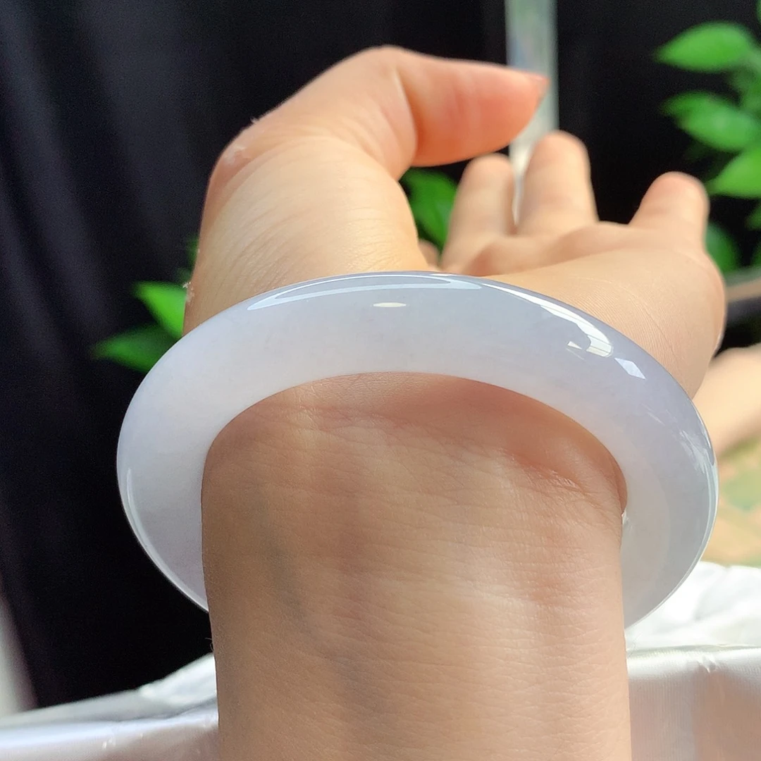 未镶嵌手镯翡翠55-56小胖圆淡春彩清爽明朗13号