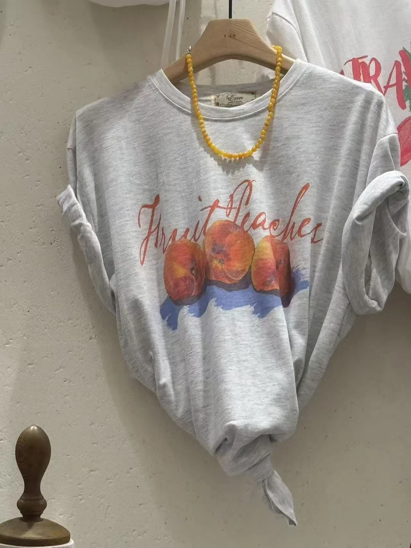 东大门喇叭花飞飞裙子度假字母草莓蓝裙兔子卷发半袖T跳舞熊